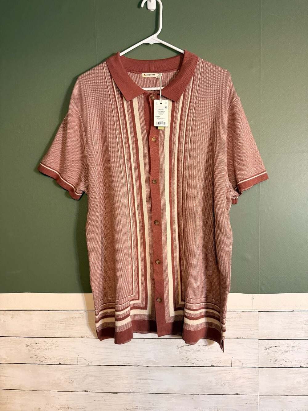 NWT Marine Layer Ethan Sweater Button-Down Withered Rose Extra Large